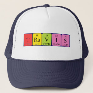 Camionero Gorra de nombres de tabla periódica de Travis