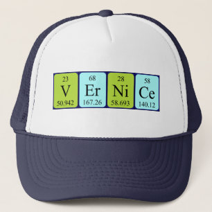 Camionero Gorra de nombres de tabla periódica de Vernice