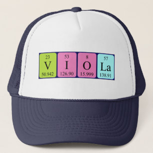 Camionero Gorra de nombres de tabla periódica de Viola