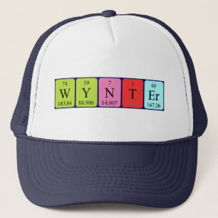 Camionero Gorra de nombres de tabla periódica de Wynter