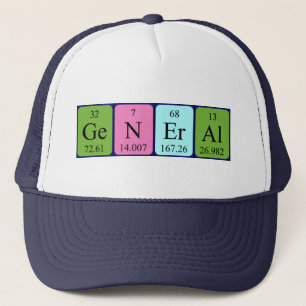 Camionero Gorra de nombres de tabla periódica general