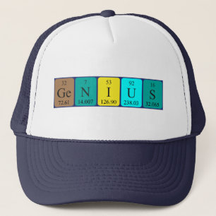 Camionero Gorra de nombres de tabla periódica Genius