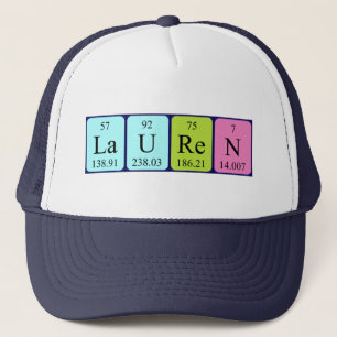 Camionero Gorra de nombres de tabla periódica Lauren