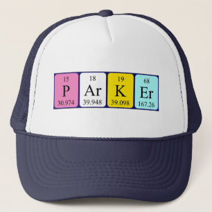 Camionero Gorra de nombres de tabla periódica Parker