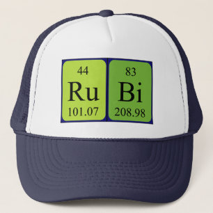 Camionero Gorra de nombres de tabla periódica Rubi