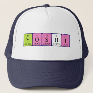 Camionero Gorra de nombres de tabla periódica Yoshi