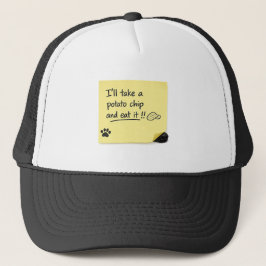 Camionero Gorra de nota adhesiva divertida de perro de patat