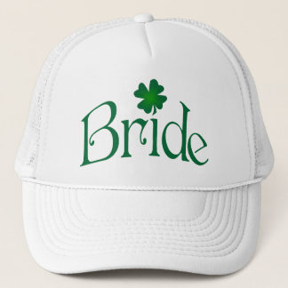 Camionero Gorra de novia verde esmeralda y blanca