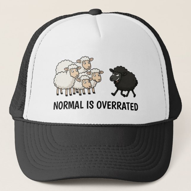 Camionero Gorra de Ovejas Negras y Blancas (Anverso)
