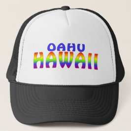 Camionero Gorra de palabras arcoiris de Oahu Hawaii