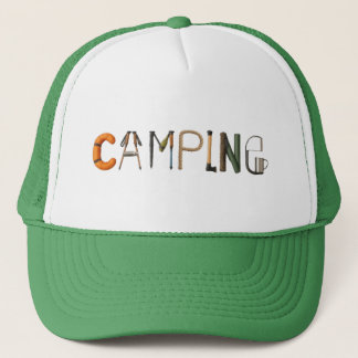 Camionero Gorra de palabras de acampada