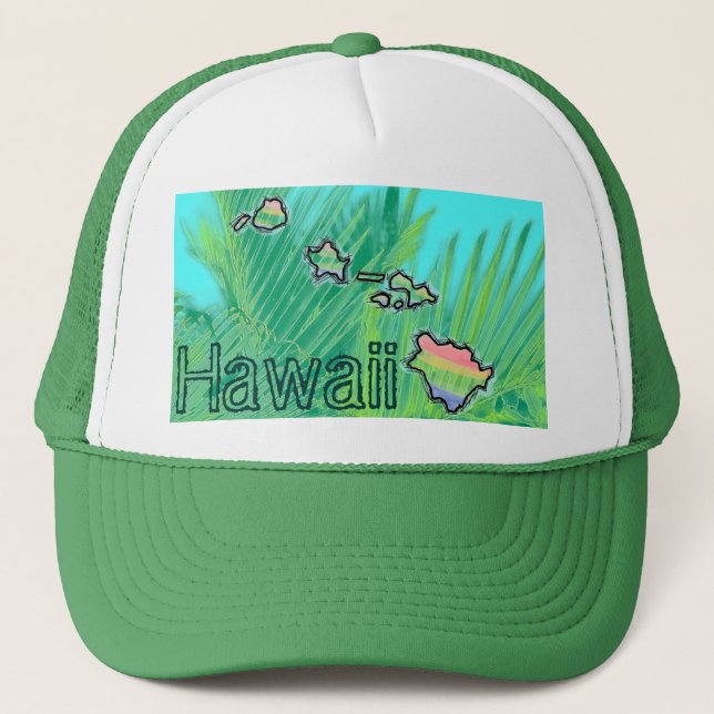 Camionero Gorra de palmas hawaianas de Hawái (Anverso)