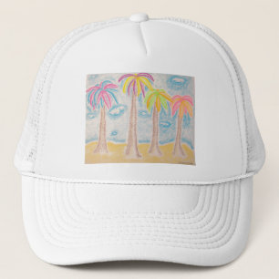 Camionero Gorra de palmeras coloridas