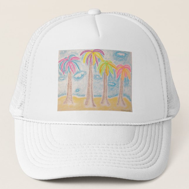 Camionero Gorra de palmeras coloridas (Anverso)