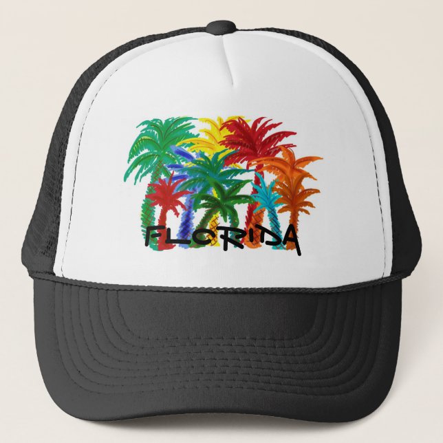 Camionero Gorra de palmeras de Florida (Anverso)