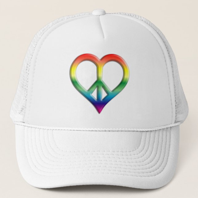 Camionero Gorra de Paz y Amor del Arcoiris (Anverso)