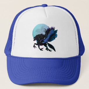 Camionero Gorra de Pegaso negro y de la luna azul