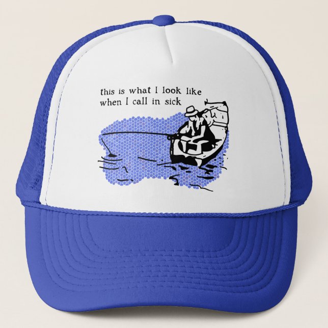 Camionero Gorra de pesca para llamar enfermo Gorra divertida (Anverso)