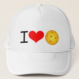 Camionero Gorra de Pickleball: "Amo Pickleball" (el blanco)