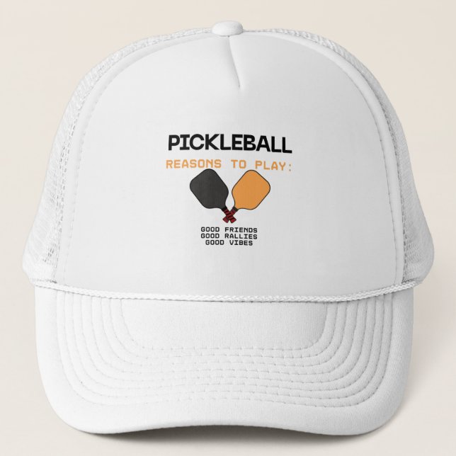 Camionero Gorra de Pickleball – Razones para Jugar (Anverso)