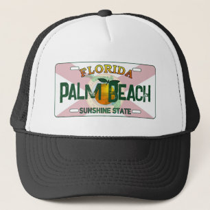 Camionero Gorra de placa de matrícula de bandera de Palm Bea
