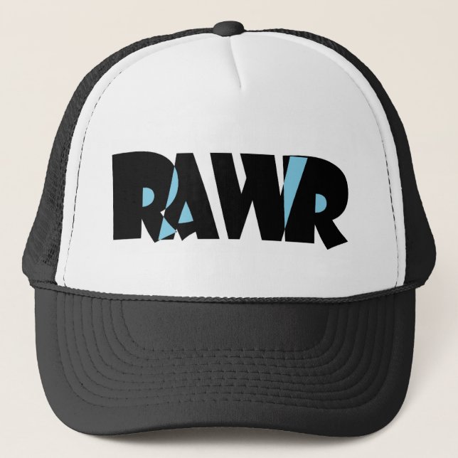Camionero Gorra de Rawr del negro azul (Anverso)