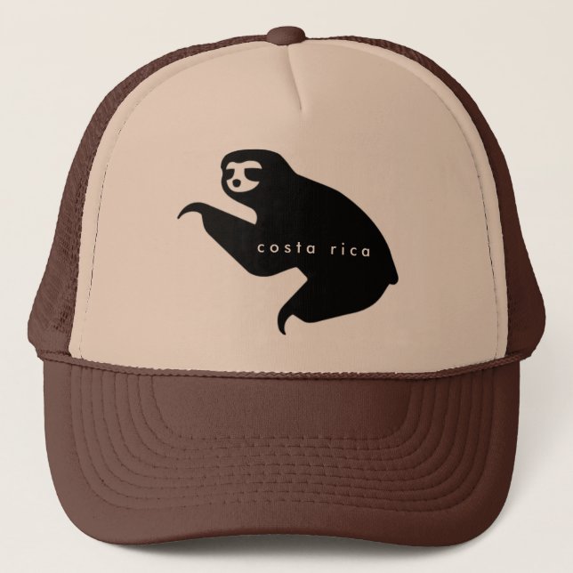 Camionero Gorra de recuerdos de Brown Costa Rica Sloth (Anverso)