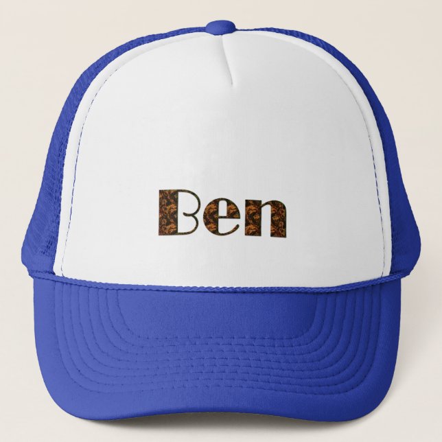 Camionero Gorra de regalo personalizado con marca BEN (Anverso)