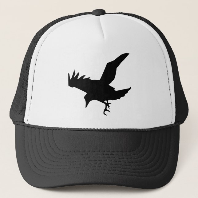 Camionero Gorra de Silueta de Cuervo Volador (Anverso)