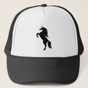 Camionero Gorra de silueta de Unicornio negro