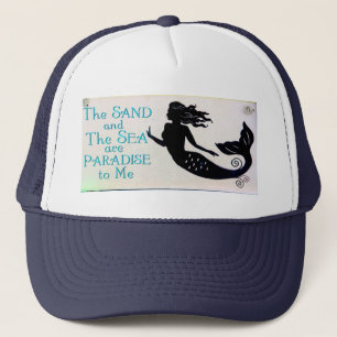 Camionero gorra de sirenas de arena y mar