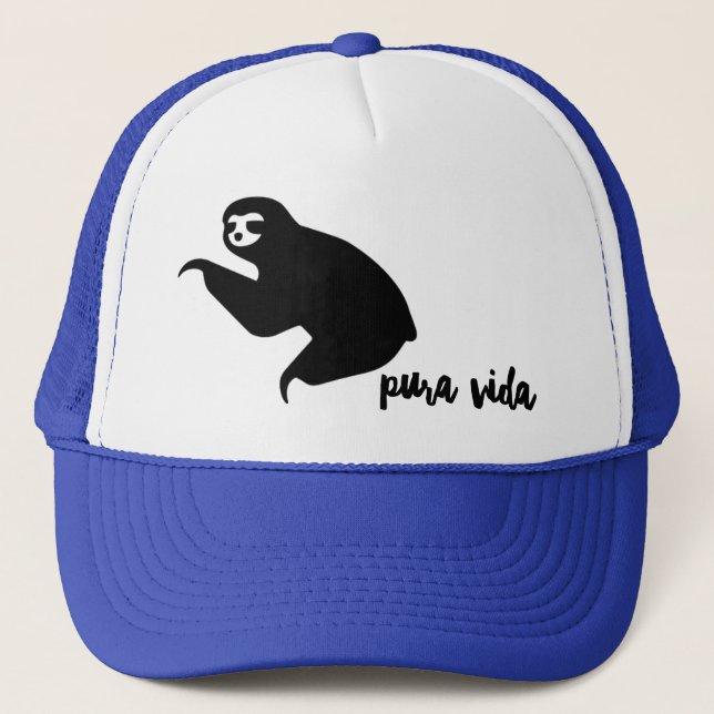 Camionero Gorra de souvenirs de Costa Rica Sloth | Azul (Anverso)