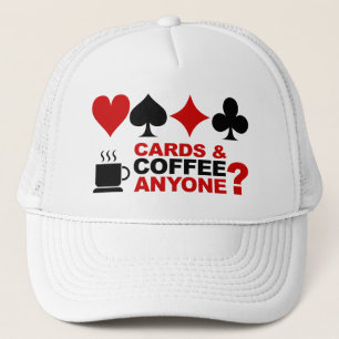 Camionero Gorra de tarjetas y café