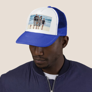 Camionero Gorra de TEAM - Azul Real Foto Familiar Personaliz