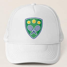 Camionero Gorra de tenis blanco con el escudo de logotipo cl
