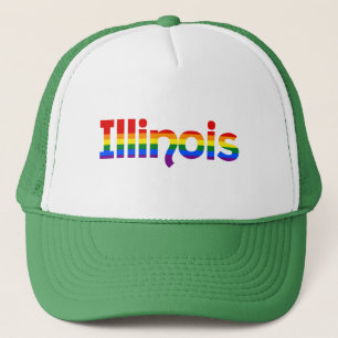 Camionero Gorra de texto de arcoíris de Illinois