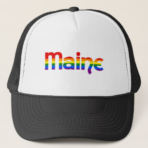Camionero Gorra de texto de Maine Rainbow