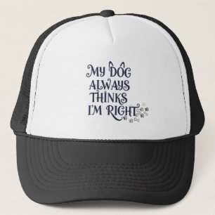 Camionero Gorra de texto de perro divertido