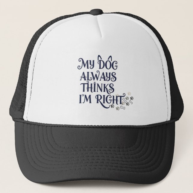 Camionero Gorra de texto de perro divertido (Anverso)