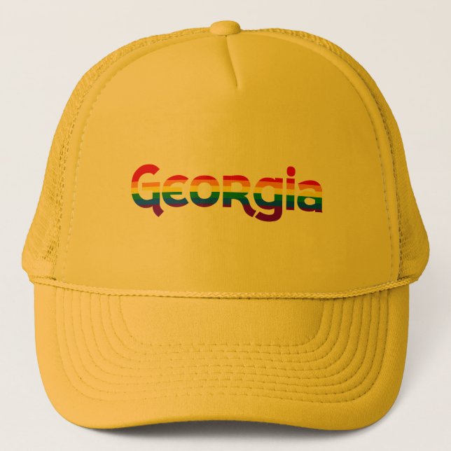 Camionero Gorra de texto del arcoiris de Georgia (Anverso)