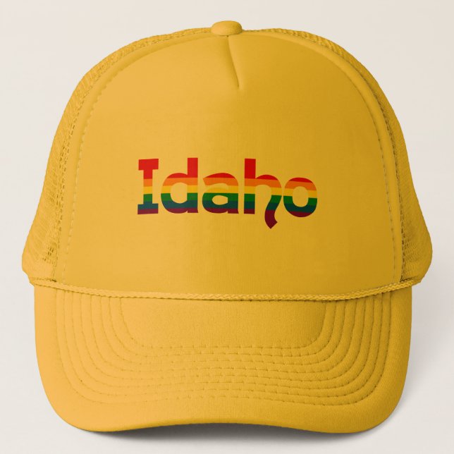Camionero Gorra de texto Idaho Rainbow (Anverso)