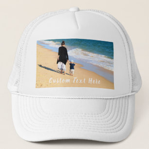 Camionero Gorra de texto y foto personalizado Su diseño con