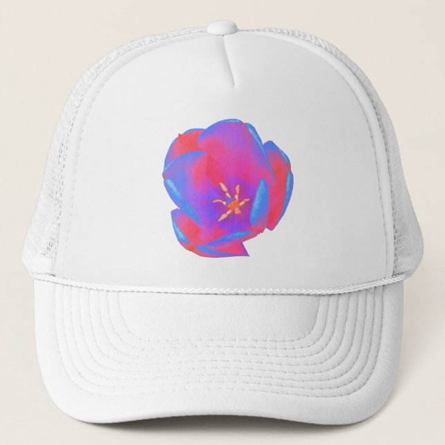 Camionero Gorra de tulipanes fluorescentes (Anverso)