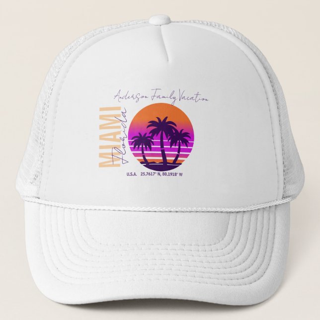 Camionero Gorra de vacaciones personalizada retro (Anverso)