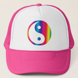 Camionero Gorra de Yin Yang del arco iris