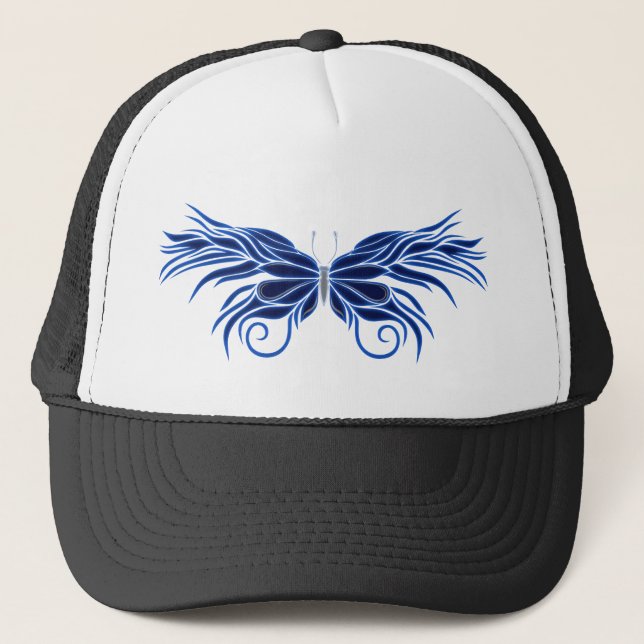 Camionero Gorra decorativo de mariposa (Anverso)