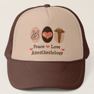 Camionero Gorra del Anesthesiology del amor de la paz