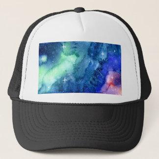 Camionero Gorra del arte de la acuarela del espacio