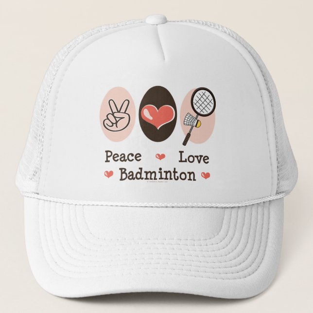 Camionero Gorra del bádminton del amor de la paz (Anverso)