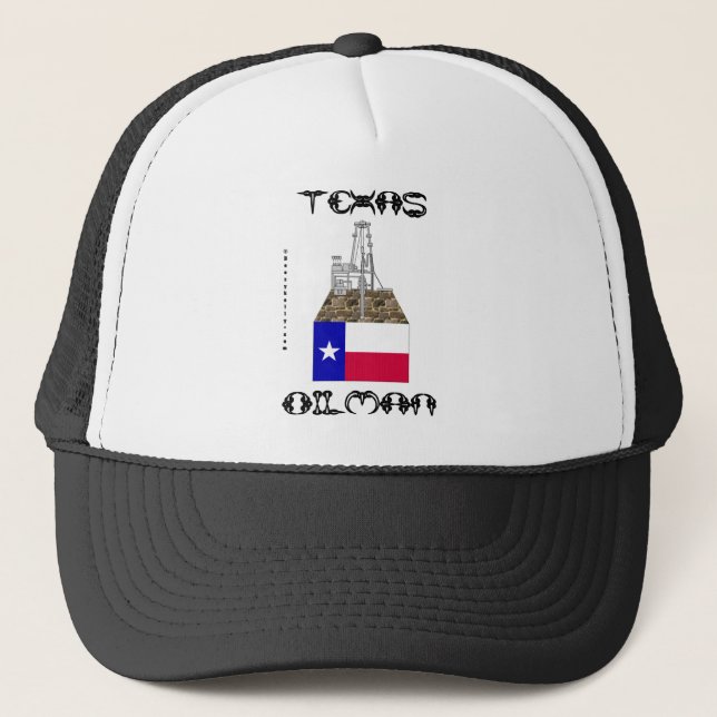 Camionero Gorra del campo petrolífero del Oilman de Tejas (Anverso)